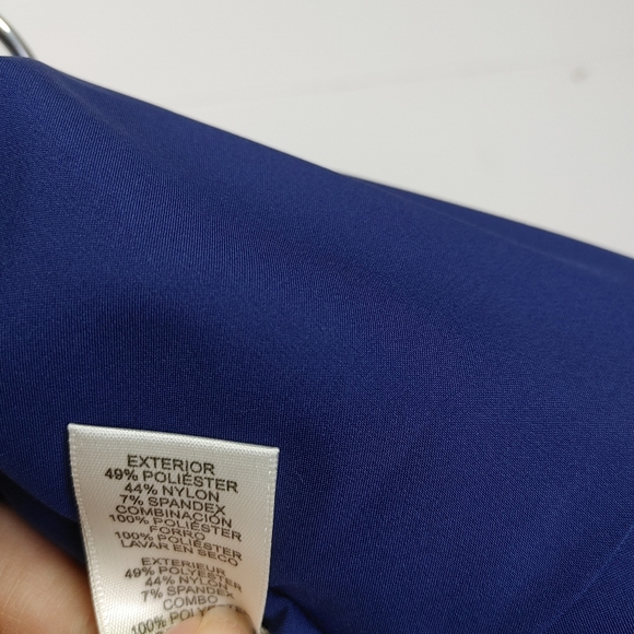 Eliza J Blue Sheen Button Down Maxi Dress Size 10 - Picture 12 of 14